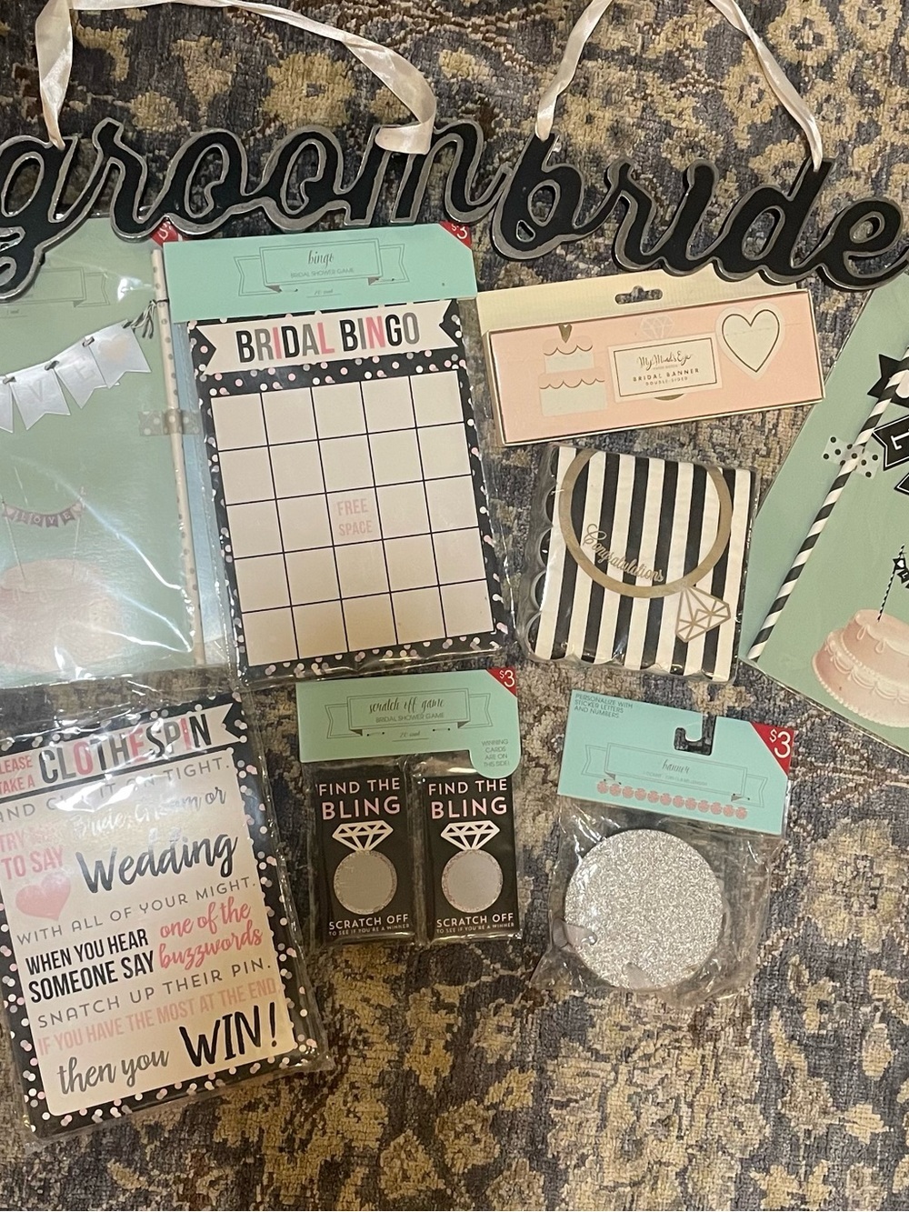 Bridal Party Favor Bundle - Black, White, Silver